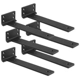 Floating Shelf Bracket 4inch 6 Pack L Brackets for Shelves Black Metal Heavy Duty Shelf Brackets for DIY Decorative with Mountin