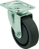 Shepherd Hardware 9015 3Inch Rigid Plate Caster, Soft Rubber Wheel, 110lb Load Capacity