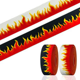 2 Rolls 14 Yards Flames Ribbons, 7/8 FireRed Orange Yellow Red Hot on Black Grosgrain Ribbons Fireman Fabric Ribbon for Gift Wra