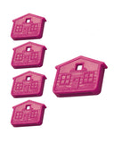 Lucky Line House Shaped Key Caps for KW1 & SC1 Key Ways, Magenta, 5/PK (162685)
