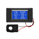 AC 50-300V 100A Multi Function Voltage Amperage Power Meter, Din Rail LCD Digital Backlight Energy Monitor, Built-in Current Tra