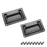 Tsnamay 2Pcs Black Recessed Pull Handle,Zinc Alloy Flush Lift Recessed Door Handle,Heavy Duty Handle for Toolbox Chest Case 4.33