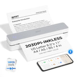 iDPRT Portable Printer Wireless for Travel - 203DPI Bluetooth Mobile Printer Support for 8.5x11 US Letter, Inkless Compatible wi