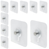 HARSKIYER 10 Pcs Wall Hangers Without Nails, 60 x 60 mm Picture Hangers Without Nails Adhesive Screws, Waterproof Nailless Wall 