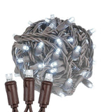 Novelty Lights 50ft 100 LED Pure White Christmas String Lights, Brown Wire