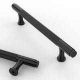 Asidrama 10 Pack 5 Inch(128mm) Knurled Matte Black Kitchen Cabinet Handles, Cabinet Pulls Kitchen Cabinet Hardware Cupboard Draw