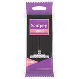 Sculpey Souffl  Polymer Oven-Bake Clay, Poppyseed Black, Non Toxic, 7 oz. bar, Great for jewelry making, holiday, DIY, mixed me