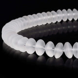 RUBYCA Natural AAA Grade Quartz Crystal Frosted Rondelle Beads for Jewelry Making (1 Strand, 10mm)