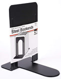 Charles Leonard Bookends with NonSkid Base, 9 Steel, Black, 1 Pair