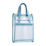 Prescent Clear 1Pc Document Tote Bag With Handles, A4 Size Transparent Storage Folder Bag, Expandable File Organizer With Zipper