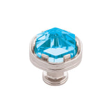 Belwith-Keeler B076304GC-14 Chrysalis Collection Knob, 1-3/16 Inch Diameter, Polished Nickel with Cerulean Glass