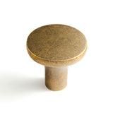 Goo-Ki 6 Pack Antique Brass Kitchen Cabinet Knobs - Minimalist Round Design for Cabinets and Dressers 1-1/8 Inches Diameter