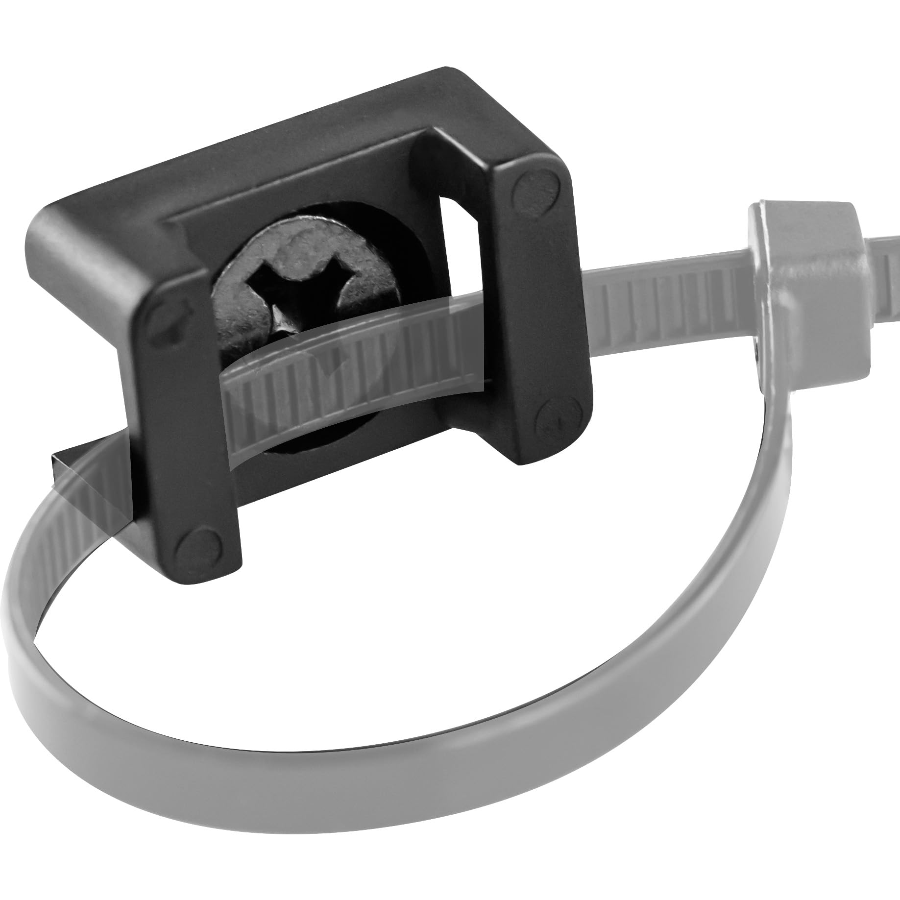 Pro-Grade, Slim, 1x .6 Cable Tie Mounts With Screws 100 Pack. High Strength, Black Zip Tie Bases For Wire Management. Permanentl