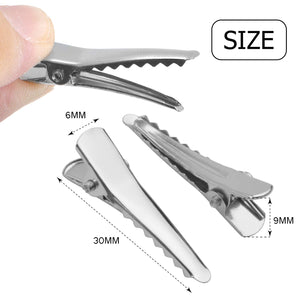 Alligator Hair Barrette, 200pcs 3cm Alligator Hair Clips with Teeth Hair Bow Clips Hairdressing Salon Hair Grip for Women and Gi