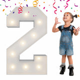 3FT Light Up Numbers Letters, Mosaic Numbers for Balloons, Giant Mosaic Balloon Number 2 for 12th 20th 21st Birthday Decorations