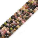 6mm Natural Multi-Color Tourmaline Faceted Rondelle Loose Beads Jewelry Making DIY Bead 16 Inch
