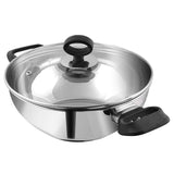Vinod Stainless Steel Deluxe Kadhai with Glass Lid 1.5 Litre, 20cm | Extra Thick, SAS Bottom | Soft Handle | Kadai for Cooking