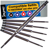 Jaymo Replacement for Waterman 834254 Measures 4.4 in / 112 mm Long Ballpoint Pen Refill 6 Black