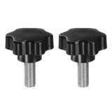 HARFINGTON 2pcs Star Knobs M12 x 30mm 304 Stainless Steel Threaded Stud 46mm Plastic 6-Star Head Hand Tightening Thumb Screw Cla