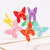 ENJOYPRO 3D Pop Up Cards Greeting Cards Christmas Tree Laser Cut card with Envelope for Xmas and Happy New Year (3D Butterfly, P