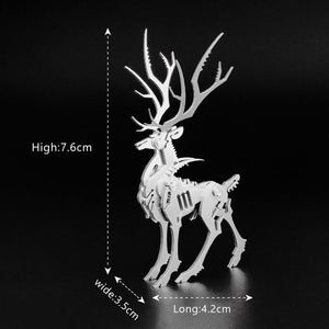 3D Metal Model Kits, Mechanical Small Dream Elk 3D Metal Puzzle,Steel Mythology Animal Series DIY Brain Teasers Simple 3D Puzzle