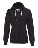 J. America Womens French Terry Sport Lace Scuba Hooded Pullover - Black, L
