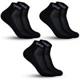 Xjarvis Ankle Length Socks For Men & Women - Moisture-Wicking Odor-Free Breathable Cotton Cushioned Half Terry Combo - Ideal For Sports Gym & Formal Wear - Pack Of 3 Pairs Black Free Size,Black,,B0B4GKLCB7