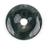 GEM-Inside 40mm Moss Agate Stone Circle Donuts Beads for Pendant Jewelry Making Power Energy Chakra Massage GuaSha Scraping Tool