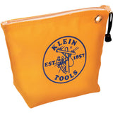 Klein Tools 5539YEL Zipper Bag, Canvas Tool Pouch is 10Inch Consumables Bag for Storing Parts, Brass Grommet for Easy Hanging, 