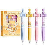 RISHYAN 0.5mm Erasable Gel Pen Set (4 Pens + 10 Refills) Cute Magic Erasable Pens with Soft Grip, Stylish Cute Pen Set for Sch