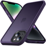 Anqrp Designed for iPhone 14/13 Translucent Matte Case with Aluminium Alloy Buttons, [Support Wireless Charging] Soft Silicone S