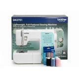 Brother SM3701 37-Stitch Free Arm Sewing Machine and Hard Plastic Storage and Carry Case, Premium Sewing Thread 6-Pack Included