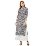 Anni Designer Women'S Multi-Coloured Crepe Straight Calf Length Ethnic Printed Kurti(Pack Of 2)(Kurti-Combo-204_S_1-Multi-Coloured),Multicolour,S,Crepe,Regular,Saree