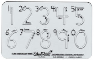School-Rite Number Templates, Plastic Writing Aide Number Stencil Set, Basic Number Set