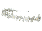 SAMKY Bridal Wedding Tiara Rhinestone Crown Pearl Bride's Headpiece Hair Accessories for Woman