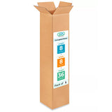 Tall Moving & Shipping Boxes 8 x 8 x 36 inches (5-Pack) - Extra Strength 200 lb vs Regular - Corrugated Packing Boxes for Delive