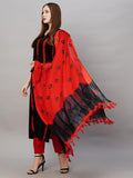 Gosriki Women'S Rayon Straight Printed Kurta With Pant & Dupatta (Sibori Black-Nw-Gs_S_Black_Small),Black,,B0C9QTP8KC