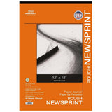 PRO ART Newsprint Paper, 12inch x 18inch, 50 Sheet Tape Bound Pad, Natural