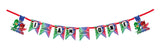 WoW Party Studio Happy Birthday Party Decorations PJ Cartoon Theme I am One Bunting Flag Banner