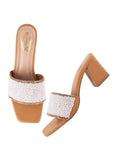 Shoetopia Embellished Pearl Kitten Heels For Women & Girls /Eu36,White,3,B0DRJGQQPC