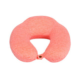 Ez Life Cotton U Shape Memory Foam Travel Pillow With Ve Ion For Spodilitis Support With Botton Lock Orange Neck Pillow For