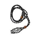 CIFIBIFUN Extra Super Large Black Necklace Cord Crystal Holders Handmade Quartz Cage, Diy Bracelet Jewelry Making Upgrated Adjus