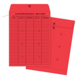 Quality Park 1Side Print Interoffice Envelopes, StringTie, Red, 10 x 13, 100 per Carton, (63574)