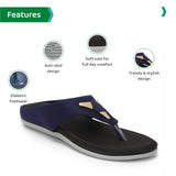 Ortho Joy Fancy Doctor Slipper For Women | Comfortable Stylish Sandals For Women,Navy Blue,3,B0BCX1WXCW