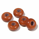 2TTFishoo 15PCS Big Hole Natural Stone Beads Gemstone for Jewelry Making,Rondelle European Loose Beads for DIY Making,Gold Sand 