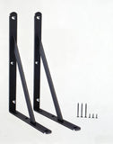 2 Pack L10 x H 8 Black Heavy Duty Shelf Brackets with Screws Metal Shelf Brackets Shelf Support Angle Brackets for Shelves L Bra