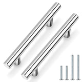 Probrico 30 Pack Polished Chrome Drawer Pulls 3-3/4 Hole Center, T Bar Stainless Steel Kitchen Cabinet Handles Dresser Pulls, Ca