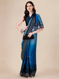 Pratham Blue Womens Sequins Silk Fancy Saree For Women With Blouse Piece (Pb-383_Teal Blue)