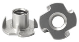 NACX 3/8-16 T-Nuts, 304 Stainless Steel Tee Nut, 4 Prong Tee Blind Nuts for Wood and Furniture, 8PCS