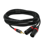 Rannsgeer 3.5mm TRS Stereo to Dual XLR Male Y-Splitter 18 Feet Cable (18 Ft)